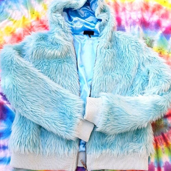 Sale! Sourpuss blue care bear kitty cat jacket - Picture 5 of 8